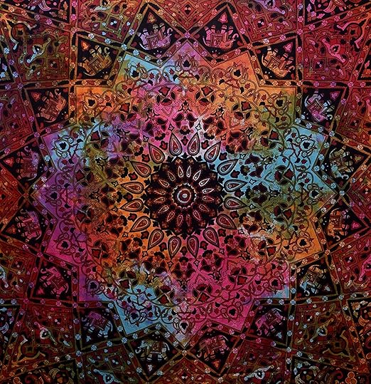 Amazon Com Jaipur Handloom Tie Dye Hippie Star Elephant Tapestry