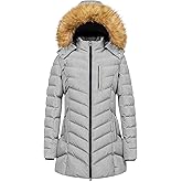 CREATMO US Women's Winter Hooded Coat Waterproof Warm Long Puffer Jacket Parka