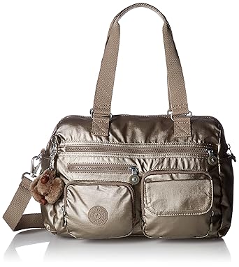 Kipling Mara Satchel, Metallic Pewter