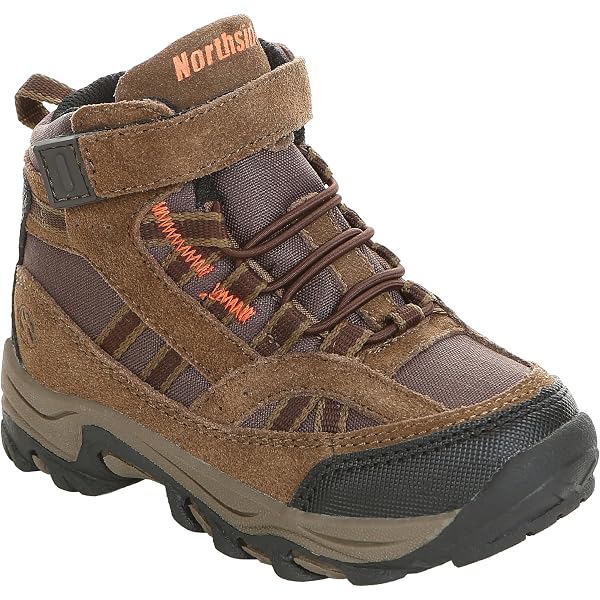 Northside Cheyenne JR Hiking Boots For Kids – Breathable Mesh, PVC Mudguard, Speed Lacing – Taupe/Mango (6 M US Big Kid)