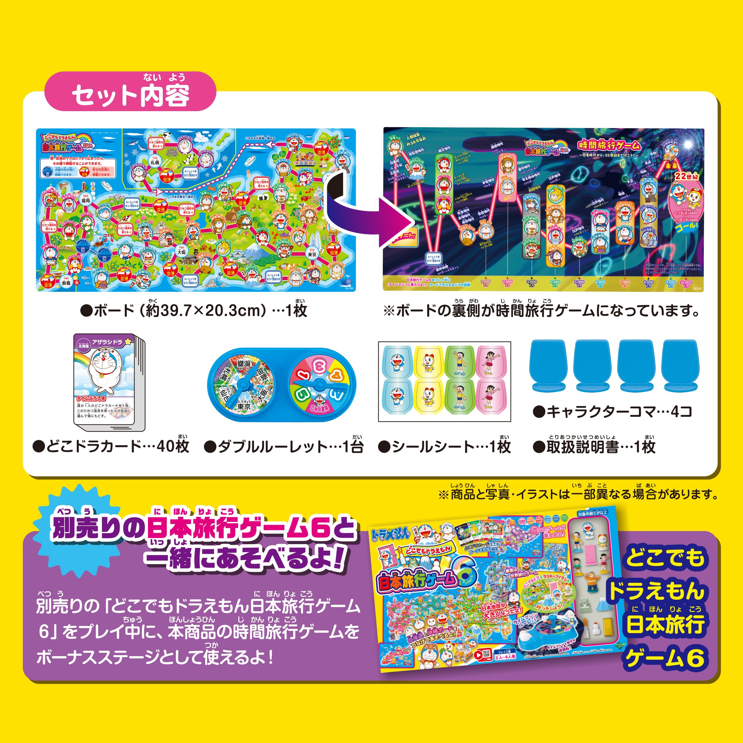 EPOCH EPOCH Doraemon Anywhere Japan Travel Game, Mini, ST Mark Certified, For Ages 5 and Up, Toy, Game, Number of Players: 2 to 4 People