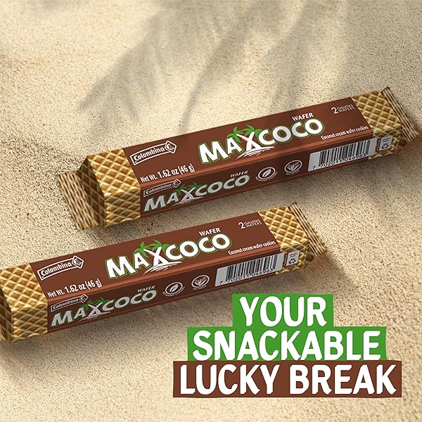 COLOMBINA MAXCOCO COCONUT WAFER COOKIES, 1 PACK OF 6 UNITS – 2 WAFERS PER UNIT (9.73 OZ)