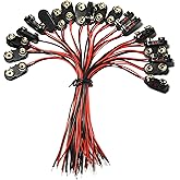 LampVPath 20 Pcs 9V I Type Battery Snap Connector 9 Volt Battery Clips Connector Buckle Plastic Housing