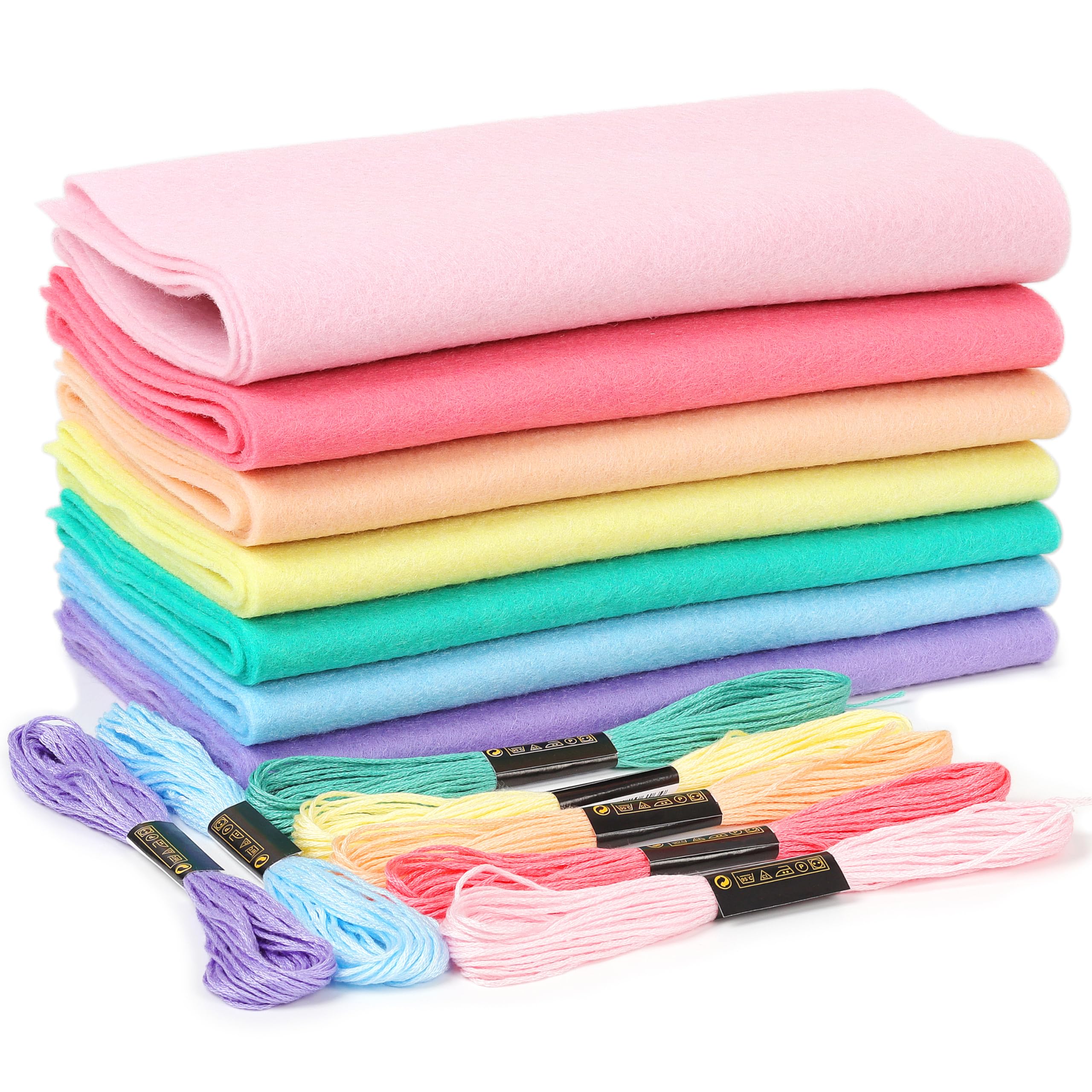 ZAIONE Pastel Soft Felt Sheets Bundle Rainbow Felt Sheets 7Rolls 21x90cm for DIY Mother's Day Craft โ image 1