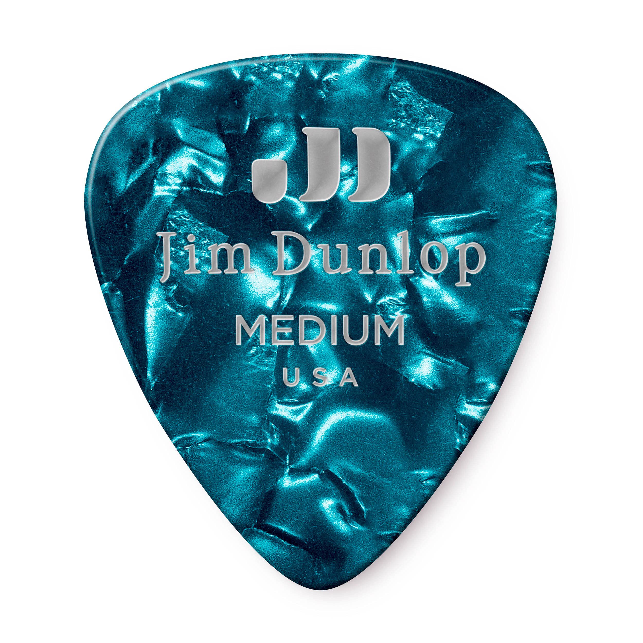 Jim Dunlop 483P11MD Guitar Pick Player Pack - Plectrum for Electric Guitar, Turquoise Pearl (Pack of 12)
