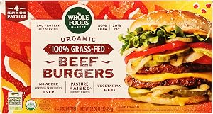 Whole Foods Market Organic Grass Fed Beef Burgers, 16 OZ