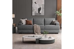 COPIAE 89 Inch Sofa with Extra Deep Seats Oversize, 3 Seater Sofa for Living Room,Modern Couch and Sofa, Comfy Armrests and Seats and Backrests, Easy Installation, Grey