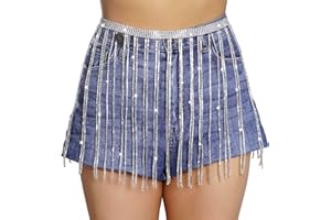 hoyuwak Rhinestone Waist Chain Belt Silver Gold Body Chain Crystal Belly Dance Chain Body Jewelry for Women Rave Festive