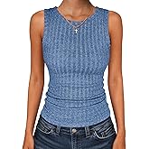 ANRABESS High Neck Tank Tops for Women Sleeveless Shirts Summer 2026 Basic Soft Slim Fit Racerback Trendy Casual Outfits