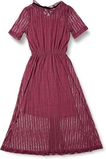 Amazon Co Jp ダズリン ワンピース ボウタイつきレースマキシワンピース レディース ボルドー 日本 F Free サイズ 服 ファッション小物