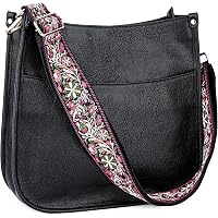 CHOLISS Vegan Leather Crossbody Bag For Women - Hobo Purse With Zip Pockets & Adjustable Guitar Strap - View #12