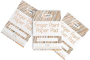 Reskid Large Finger Paint Paper Pad - 9 x 12 inches, 150 Sheets, 3-Pack - Kids Art Supplies, Fingerpaint Paper for Toddlers and Kids