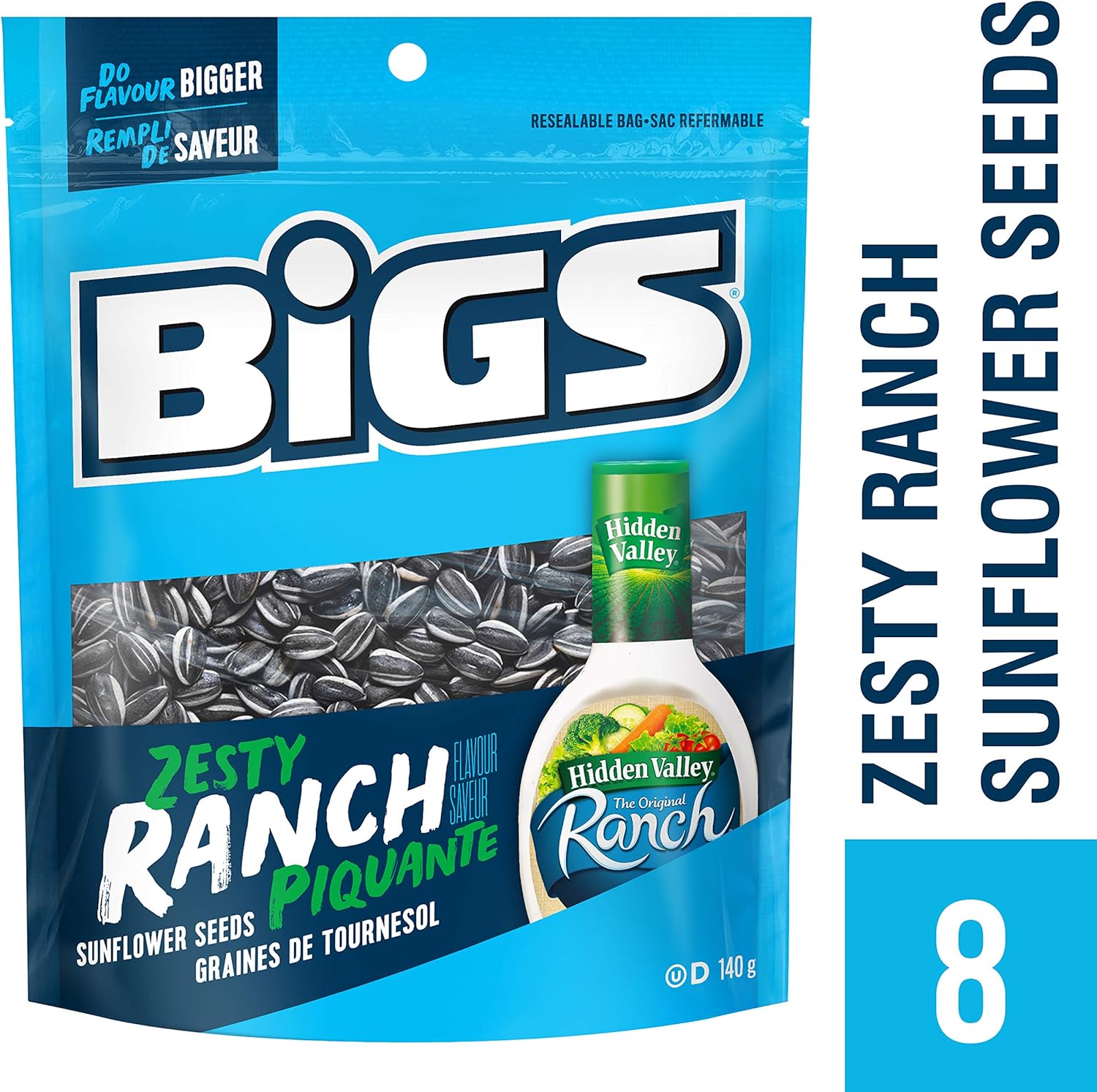 Bigs Sunflower Seeds Zesty Ranch Flavour 8x140g Bags, 8 Count Amazon