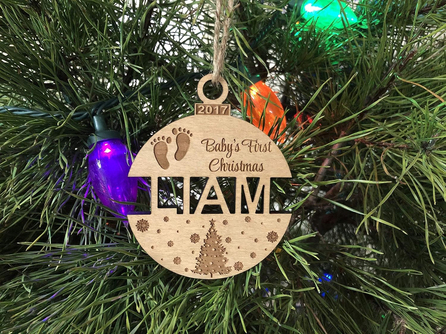 Personalized Wooden Christmas Ornament Handmade