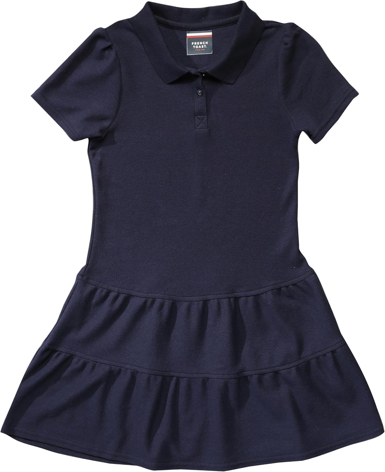 French Toast School Uniform Girls Ruffled Pique Polo Dress: Clothing