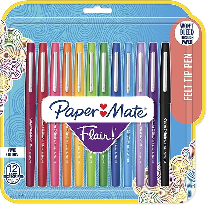 Amazon Com Paper Mate Flair Felt Tip Pens Medium Point 0 7