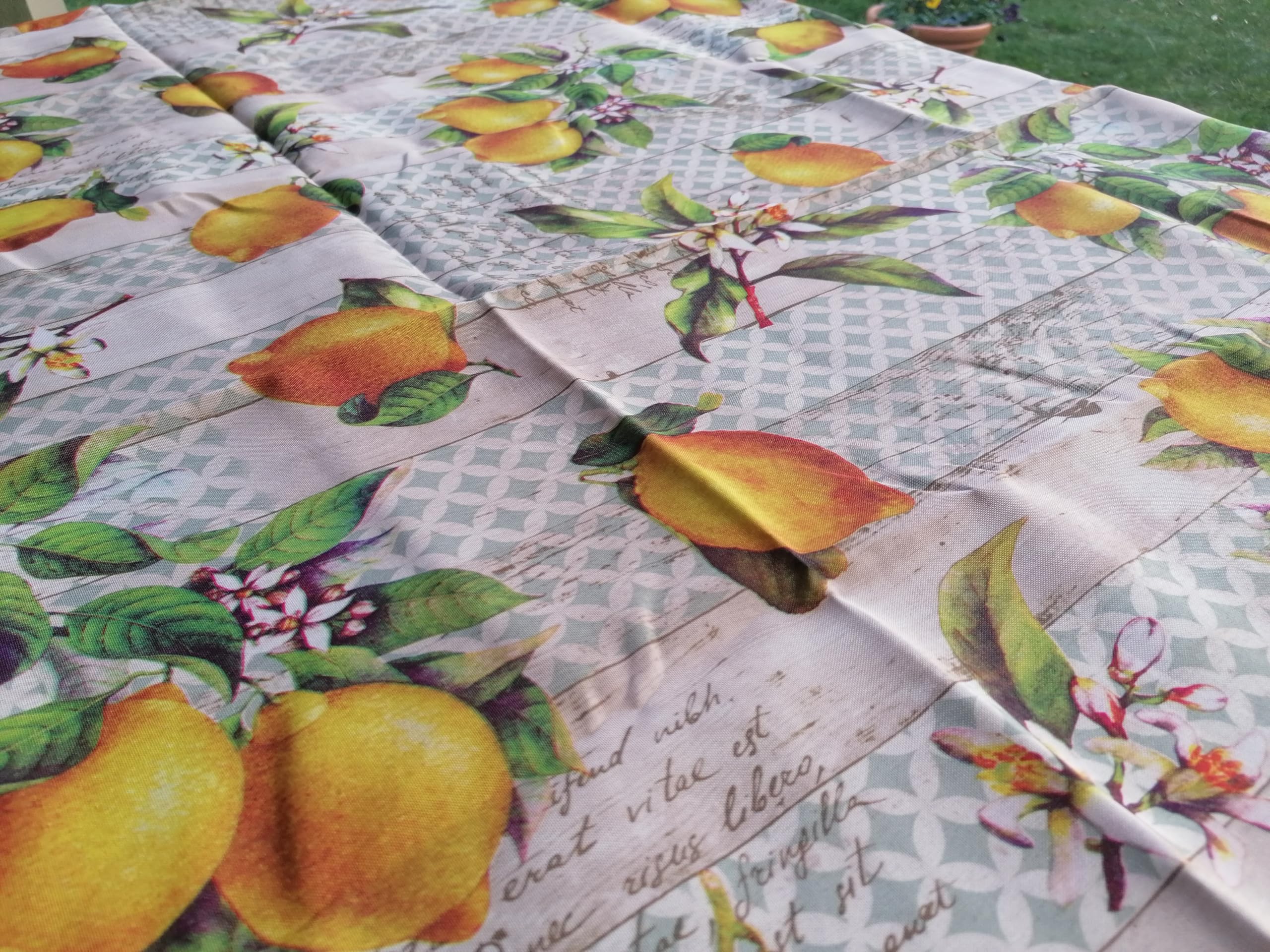 Pago Poco pay little for stain-resistant, water-repellent tablecloth with lemon pattern in New 2022!!!(140X180)