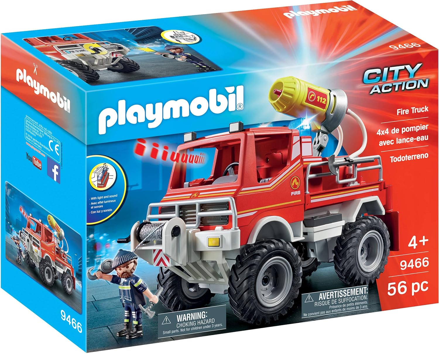 Playmobil 9466 City Action Fire Truck with Cable Winch and Foam Cannon Amazon.co.uk Toys & Games