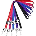 Wisdompro Office Lanyard, 5 Pack 23 inch Quick Release Neck Lanyard Strap with Detachable Buckle, Oval Clasp, String Loop for ID Badges, Keys, Keychains, USB Flash Drives, Phones - 5 Assorted Colors