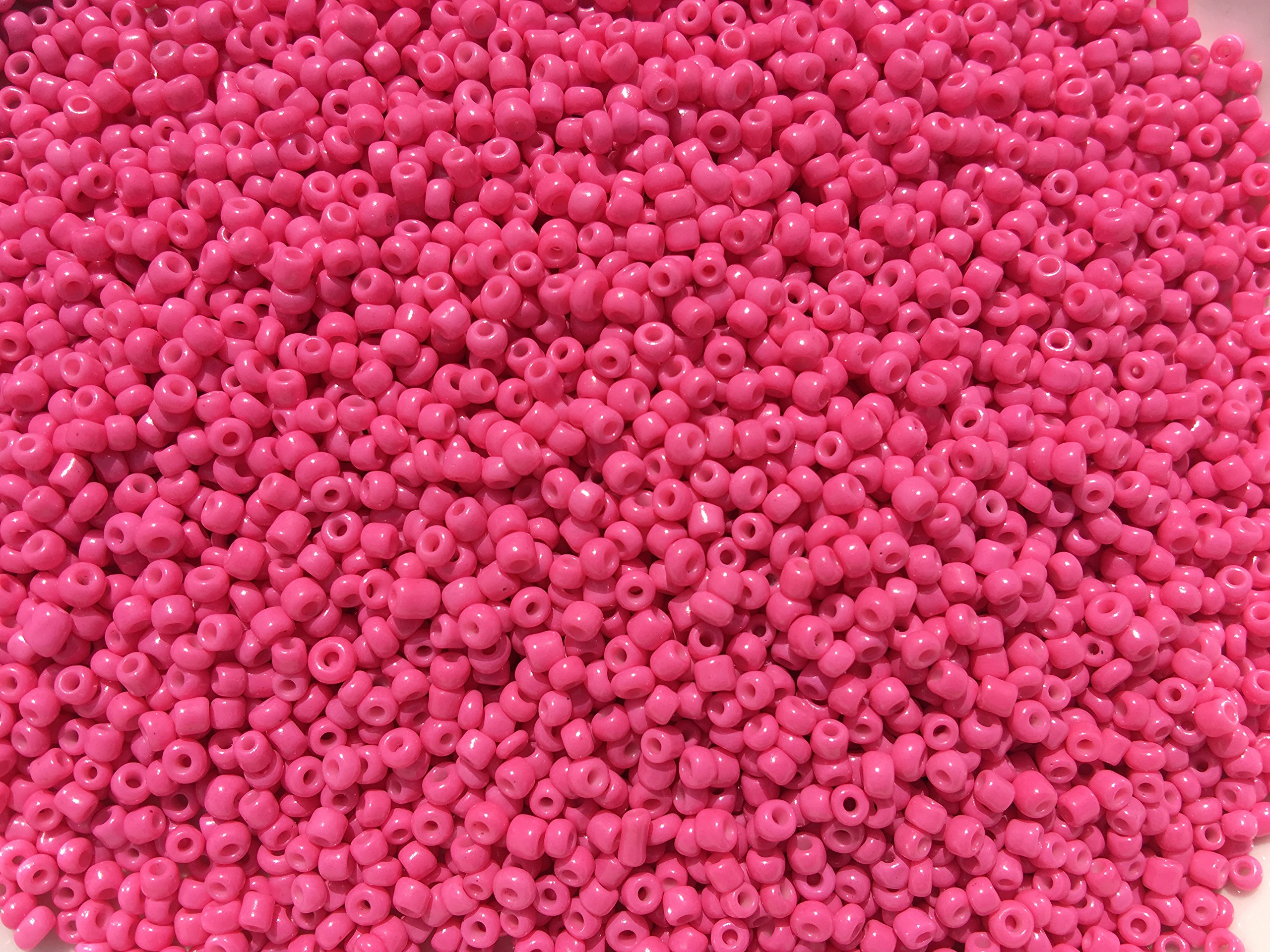 Czech Glass Seed Beads Opaque Hot Pink Size:11/0 50 gr oz