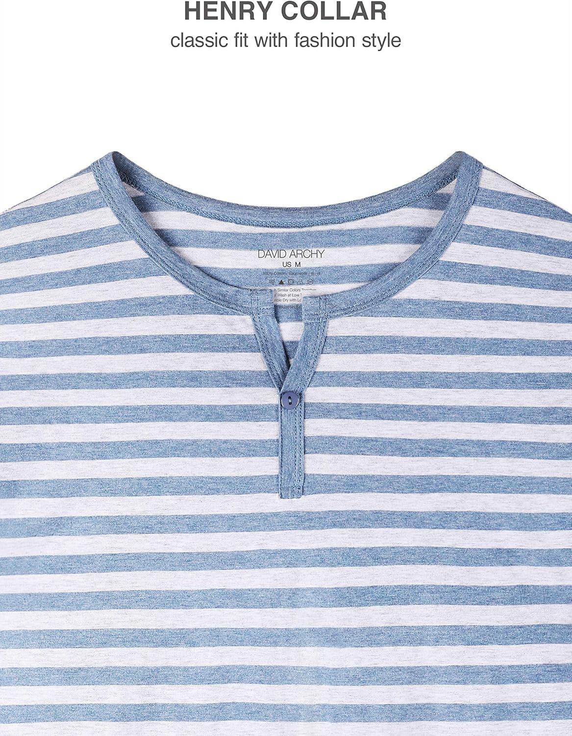 DAVID ARCHY Men's Cotton PJs Heather Striped Sleepwear Lounge Wear Top & Bottom Pajama Set at  Men’s Clothing store