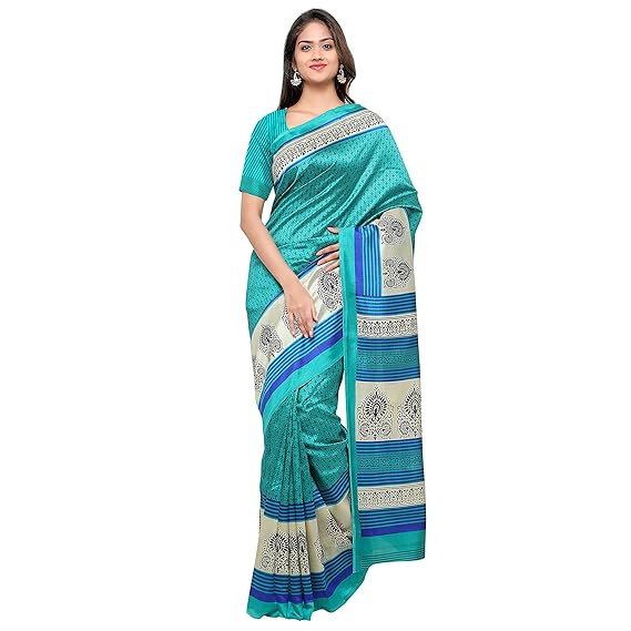 Oomph! Womens Art Silk Saree with Blouse Piece