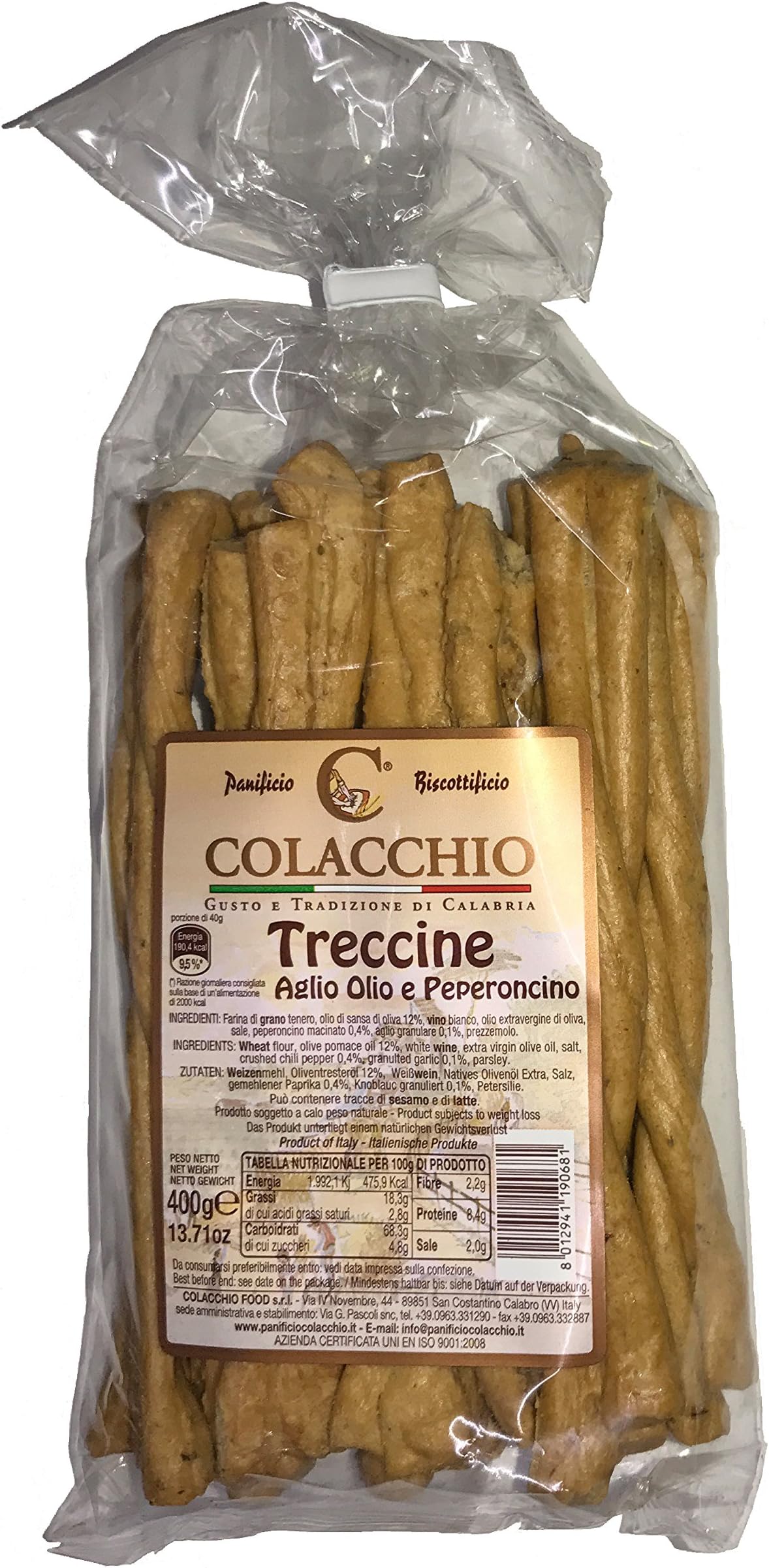 COLACCHIO Braids Garlic, Olive oil and Chilli 13.71 oz (Pack of 2)
