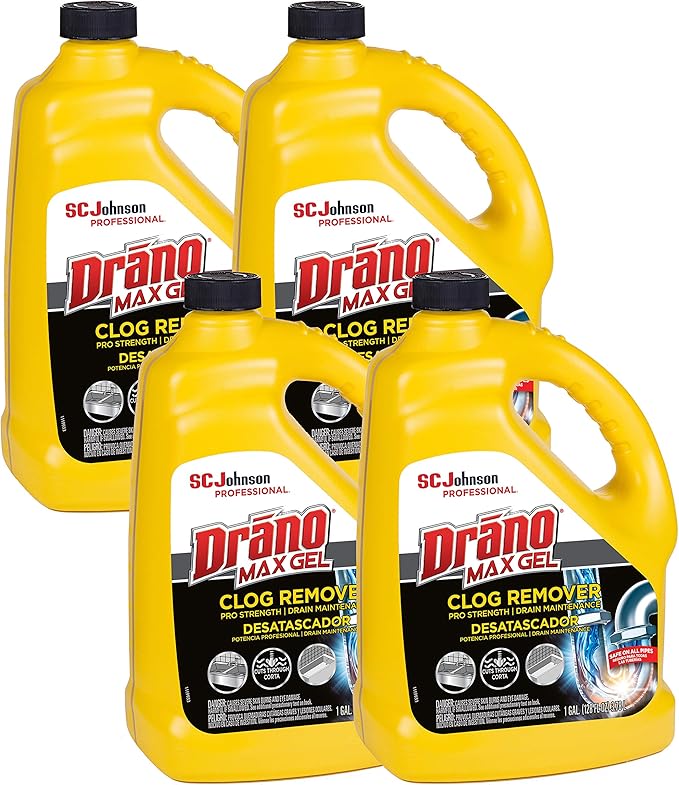 Drano Max Gel Clog Remover, Commercial Line, 128 fl oz (Pack of 4) Amazon.ca Health & Personal