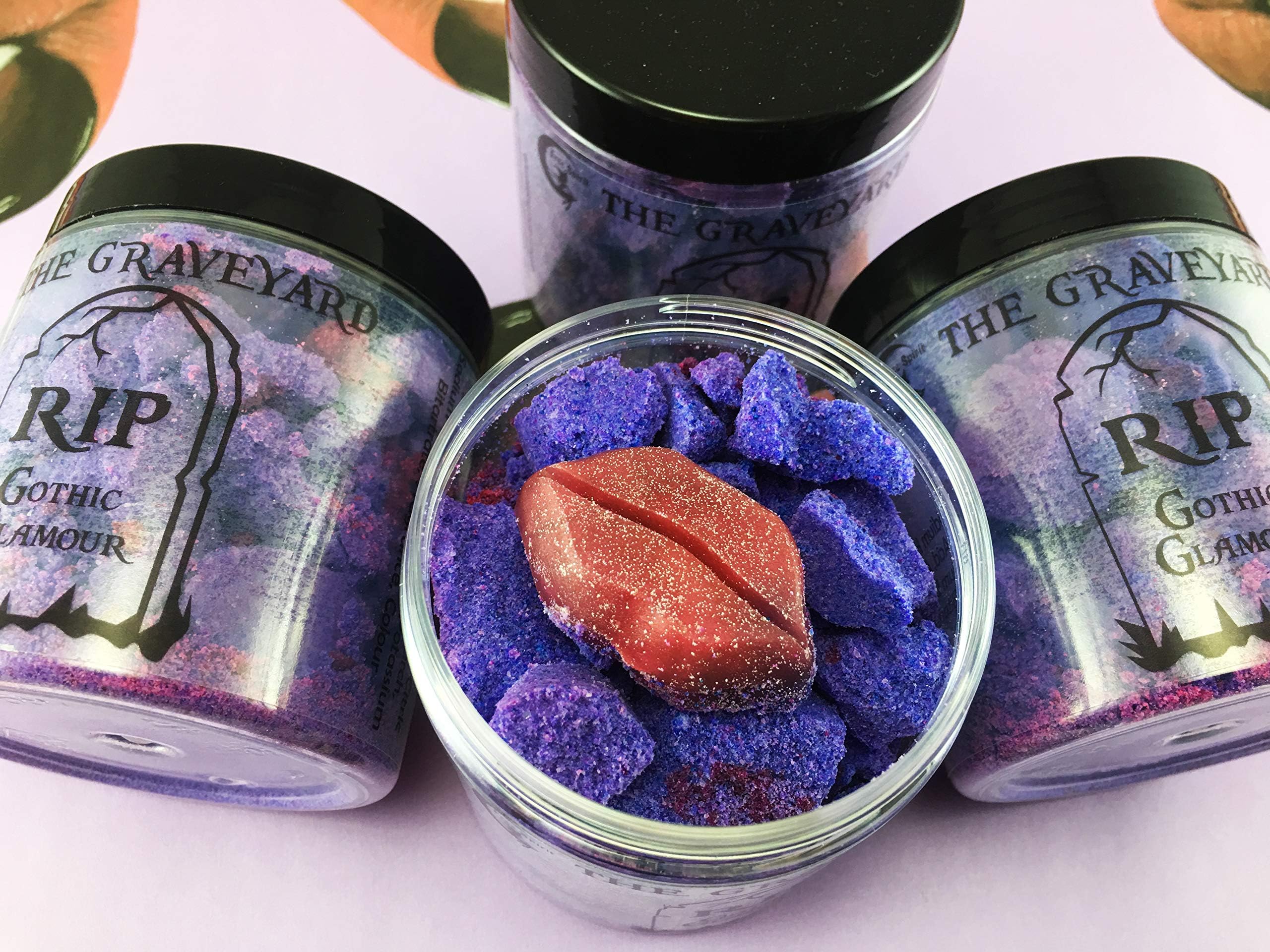 Gothic Glamour Graveyard Coffin Bath Bomb Pieces | Black Bath Bomb | Horror Bath Bomb | Gothic Bath Bomb | Free Spirit Bath and Body
