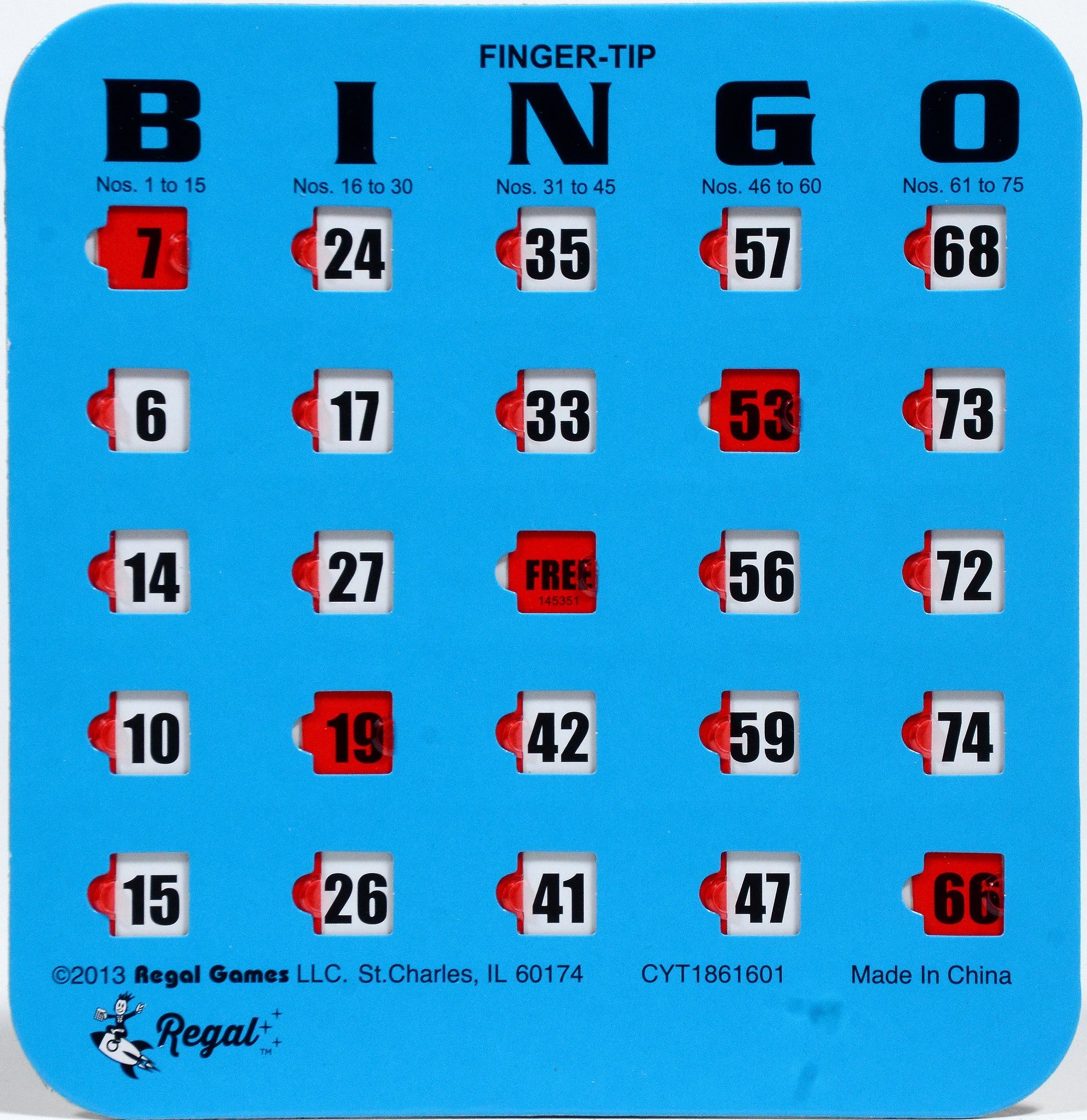 Regal Bingo Bulk Bingo Cards with Sliding Windows - Reusable Large Print Bingo Game Cards for Adults Large Group - 100 Pack, Blue