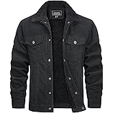 TACVASEN Men's Corduroy Jacket Fleece Sherpa Lined Winter Coats Warm Cotton Casual Trucker Cargo Jacket with Multi Pockets