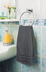 Utopia Towels 8-Piece Luxury Towel Set Grey 97% Ring Spun Cotton Viscose Stripe view 4