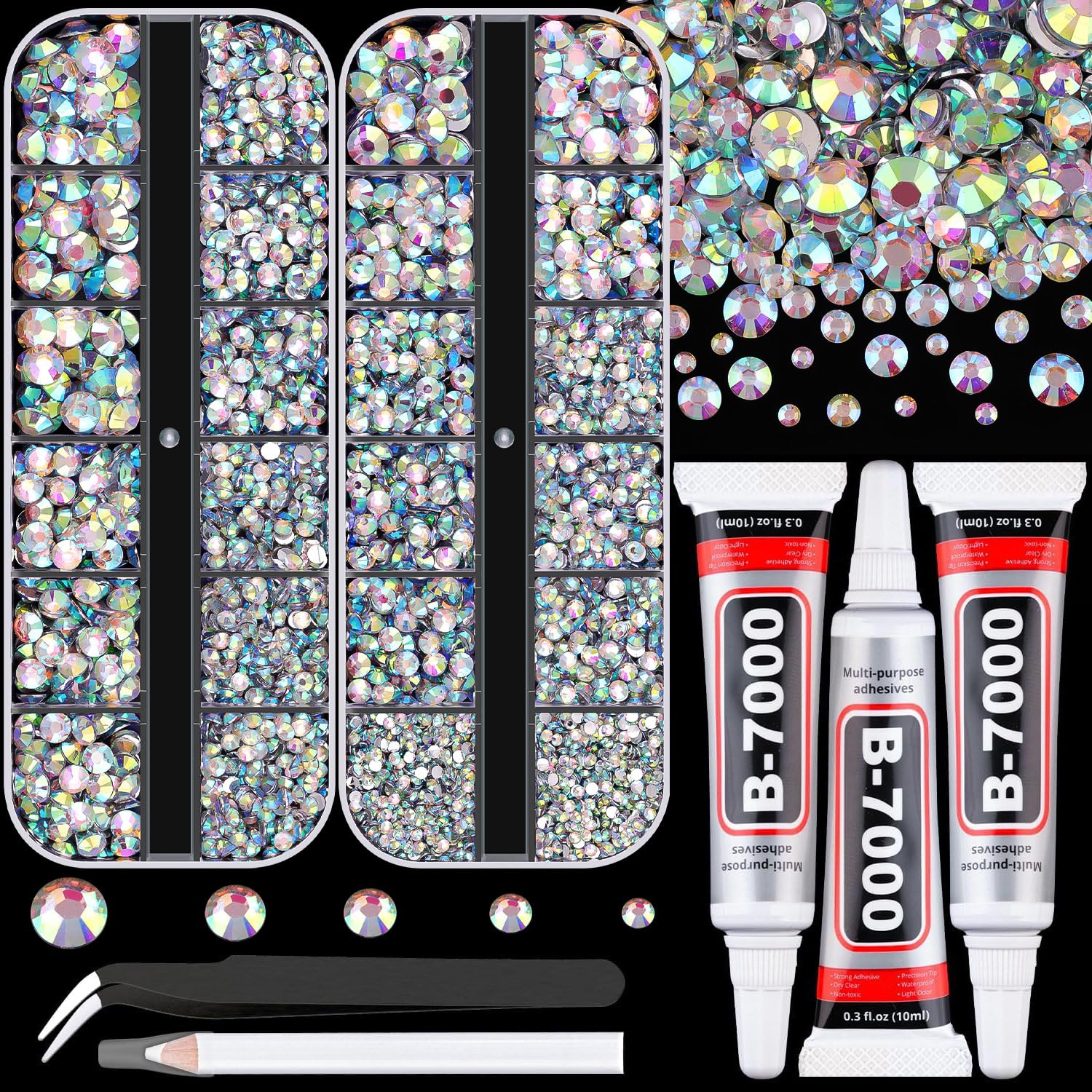 Resin Rhinestones for Crafting with B7000 Jewelry