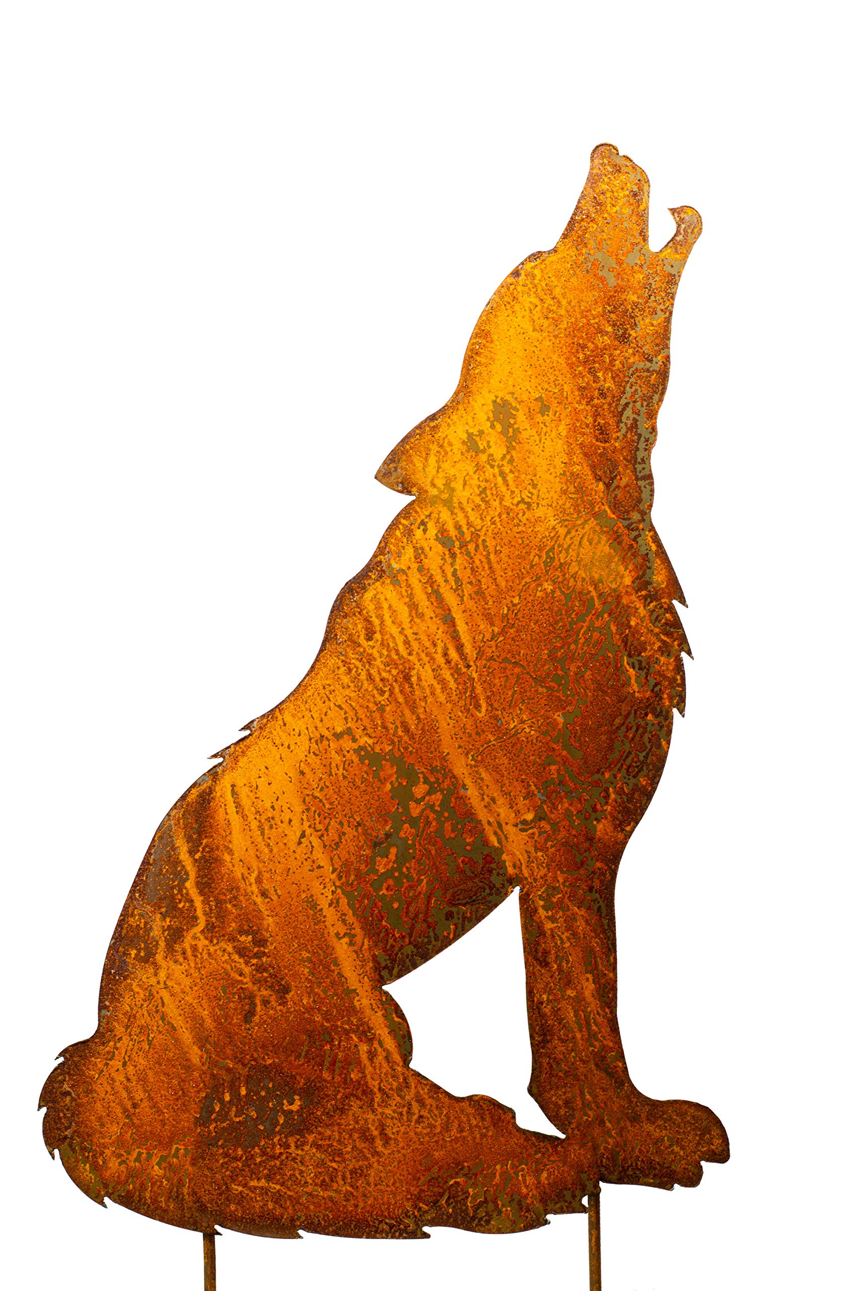 Blümelhuber Garden stake howling wolf metal rust garden decoration patina