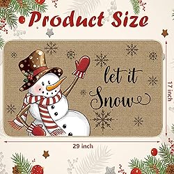 TREWAVE Christmas Doormat Snowman Let it Snow