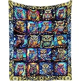 Owl Throw Blanket - Soft Flannel Blankets for Girls Boys Kids Owl Lovers - Warm Throw Blankets for All Season Lap, Chair, Sofa - 50"x40"