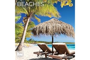 2026 Beaches Wall Calendar 12 Month | 12" x 24" Open | Giftable | Nature Calendar 2026 | Thick & Sturdy Paper for Calendar Organizing & Planning | Pacific Waters Press (Beaches)