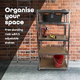 DIVCHI 5 Tier Heavy Duty Aluminum Storage Rack Garage Shelving 875kg 40x80x180cm view 3