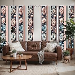 Ambesonne Floral Window Curtains Pack of