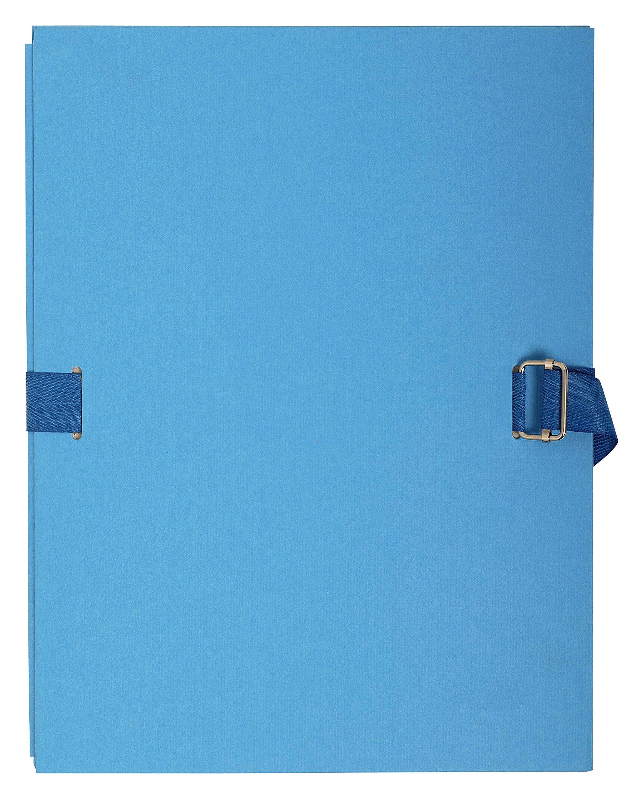 Exacompta - Ref 223220E - Expandable Canvas Folder - Suitable for Storing & Transporting A4 Documents, Expandable to Hold Additional Documents, Strap Closure - Light Blue