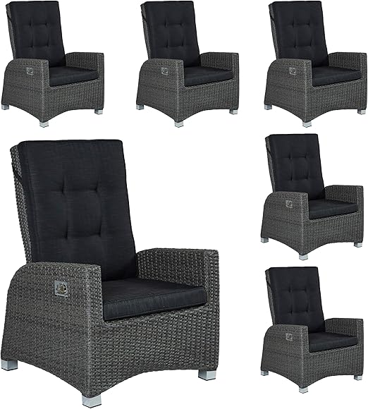 Wholesaler Gmbh 6er Set Gartensessel Gartenstuhle Barcelona Living Poly Rattan Grau Gartenmobel Set Sitzgruppe Stuhlgruppe Garten Terrasse Wintergarten Mobel Amazon De Kuche Haushalt
