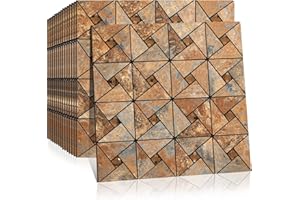 Midcard 8-Sheet Peel and Stick Backsplash of Kitchen Mosaic Tiles, PVC Backsplash Kitchen Wall Decor.