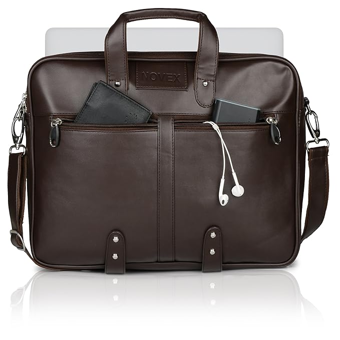 Novex Faux Leather Brown 15 Laptop Bag
