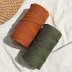 Macrame Cord 4mm 109 Yards Caramel,Colored Soft