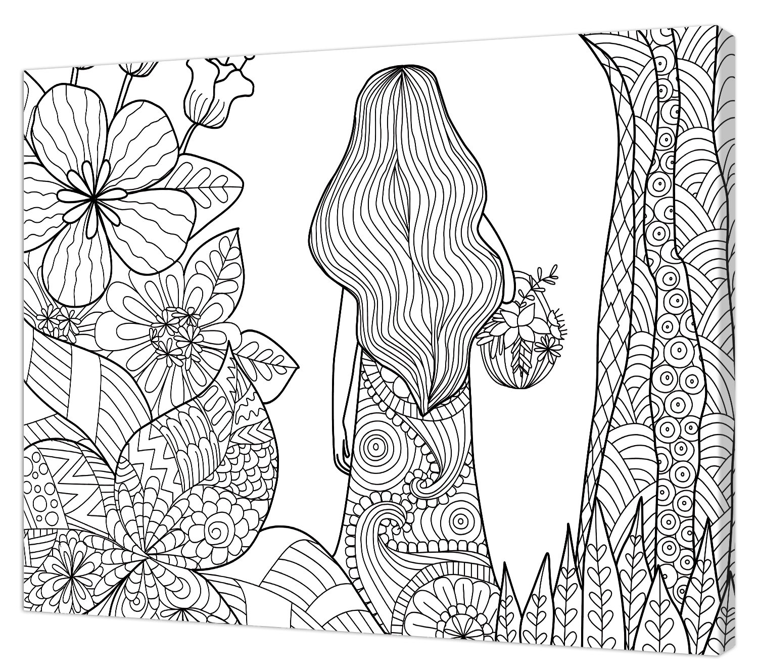 Pintcolor 7820.0 Frame with Printed Canvas Colouring, Fir Wood, white/black, 40 x 50 x 3.5 cm