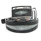 Pelgio Genuine Stingray Shagreen Skin Leather 1 Diamond Men's Belt 46" Black