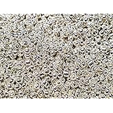 Perlin Glass Seed Beads 3mm 8/0 Round Mini Small Pony Beads 3300pcs for Making Earrings Bracelets Pendants Waist Jewelry DIY Handmade Metallic Color Kit (Silver)