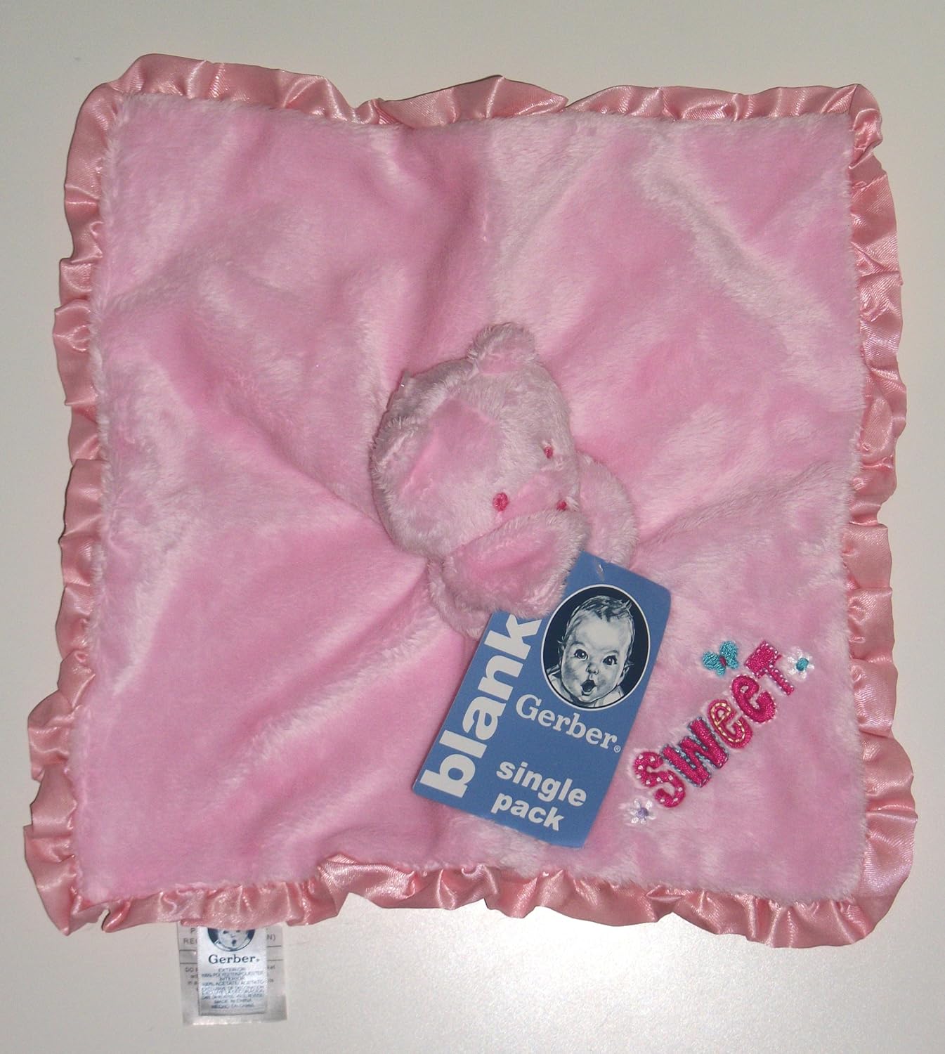 pink bear security blanket