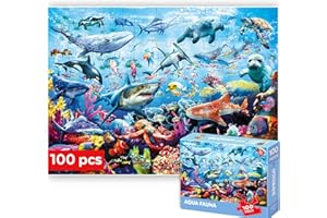 QUOKKA Puzzles for Kids 3-5 - 100 Piece Toddler Puzzles 4-8 Year Old - Ocean Animals Learning Jigsaw Toys for Kids 5-8 Years 