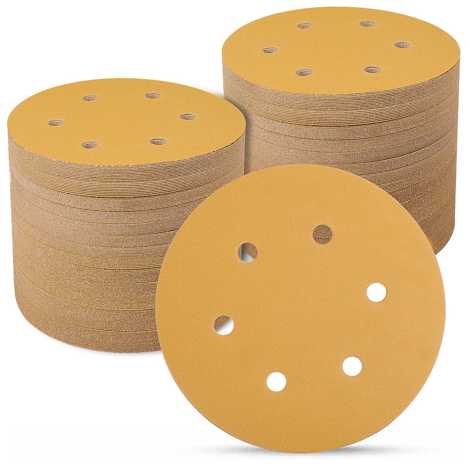 Sanding Discs 150mm 100 Pcs, 220 Grit 6 inch 6 Holes Hook and Loop Orbital Sander Discs, Sanding Pads for Random Orbital Sander Pads and All Oscillating Tools